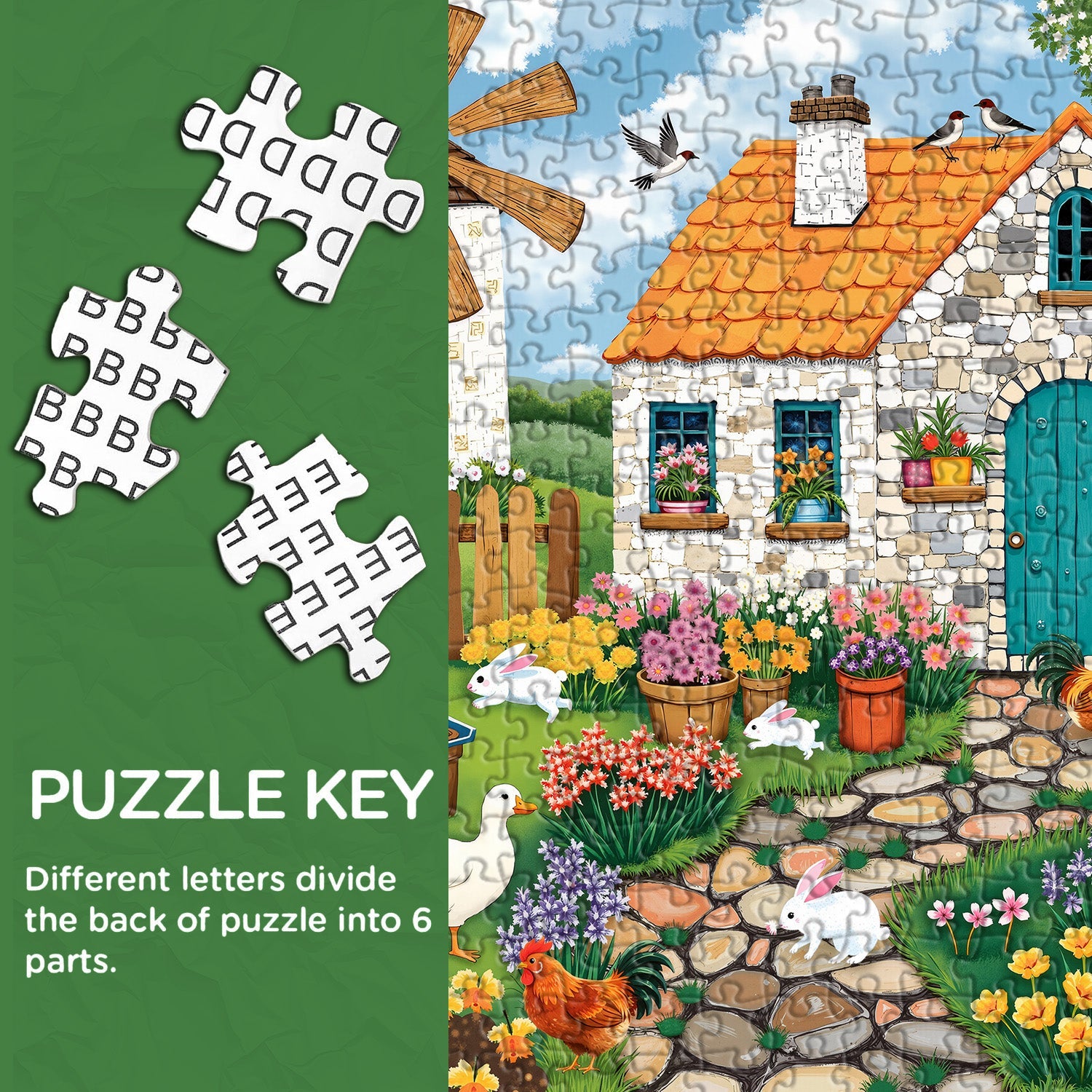 Windmill Pet Courtyard Puzzle 1000 Teile