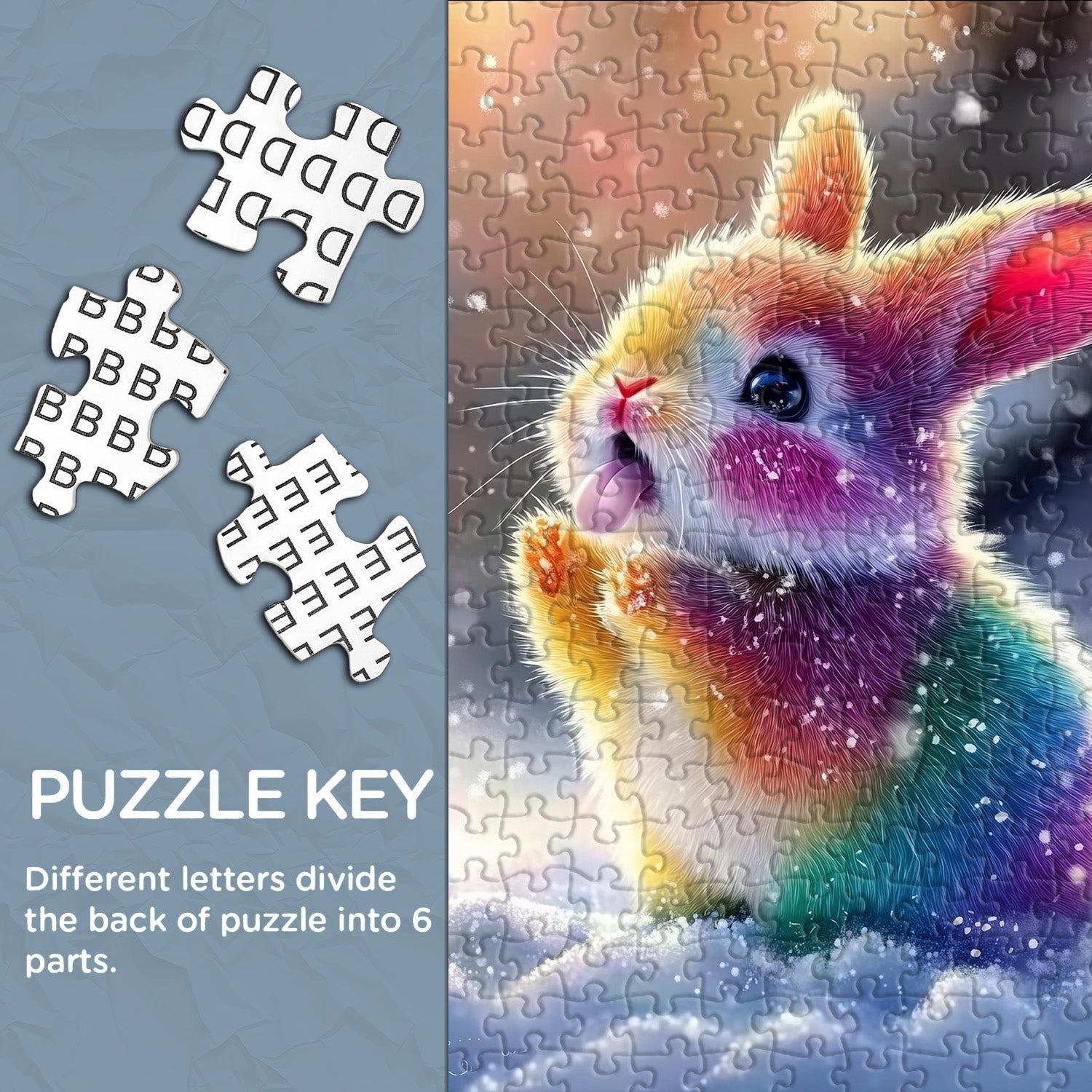 Jigsaw Rabbit Puzzle Draw Snowy Hued Rabbit Jigsaw Puzzle 1000 Pieces – Pickforu Puzzle