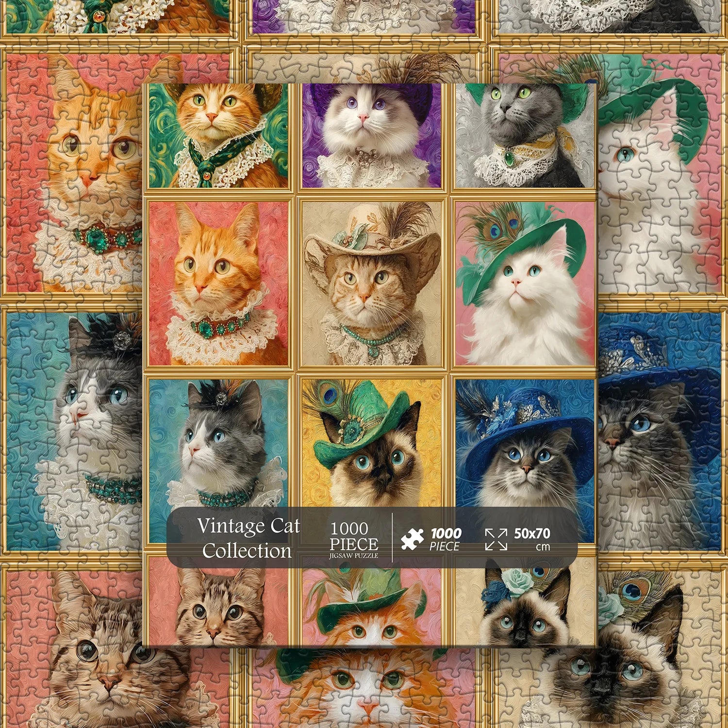 Vintage Cat Collection Jigsaw Puzzle 1000 Pieces