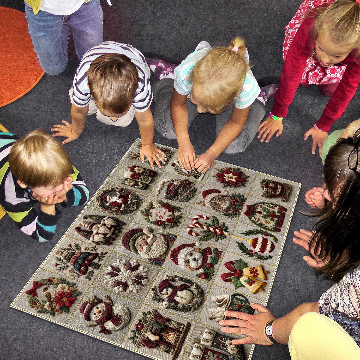Vintage Christmas Stoff Fun Puzzle 1000 Stücke