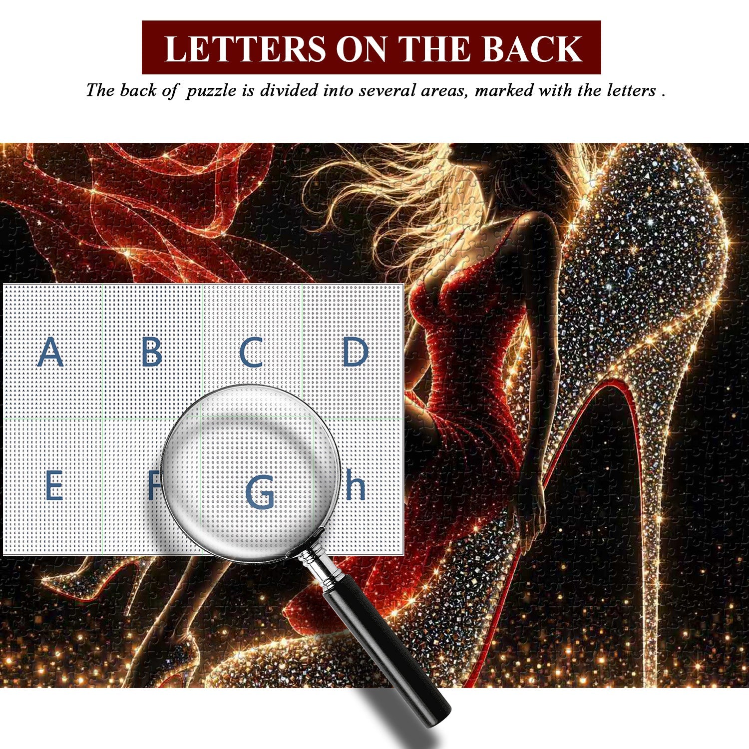 Puzzle rosso e scintillante notturno da 1000 pezzi
