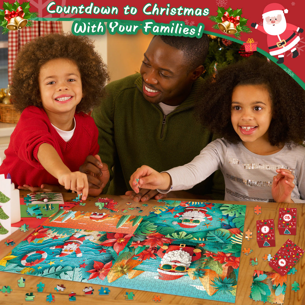 Santa's Adventure Advent Calendar Jigsaw Puzzle 1000 Pieces