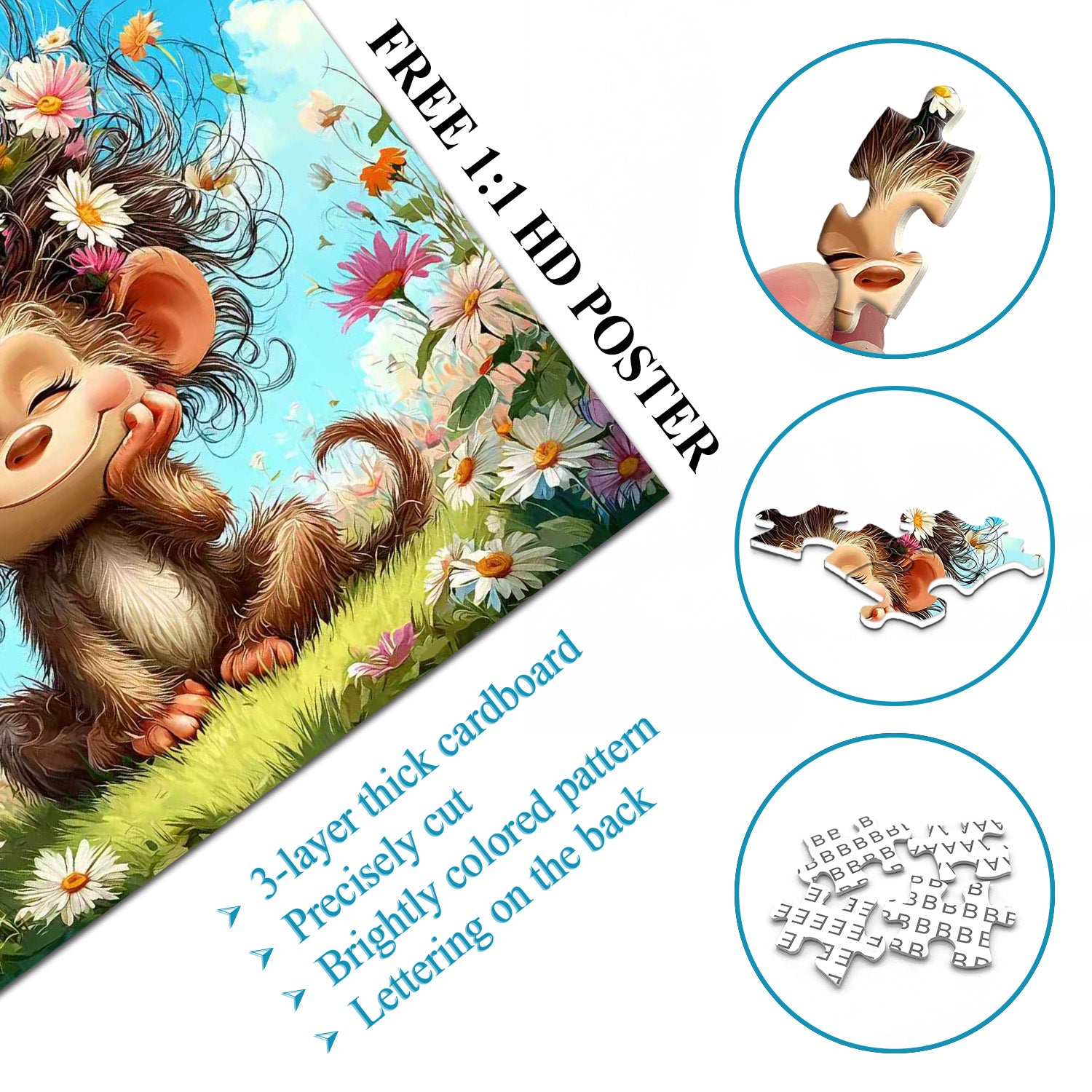 Puzzle Whimsy Blossom Monkey 1000 pezzi