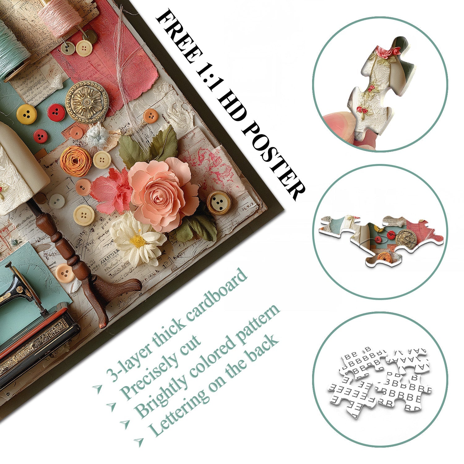 Floral Sewing Atelier Jigsaw Puzzle 1000 Pieces