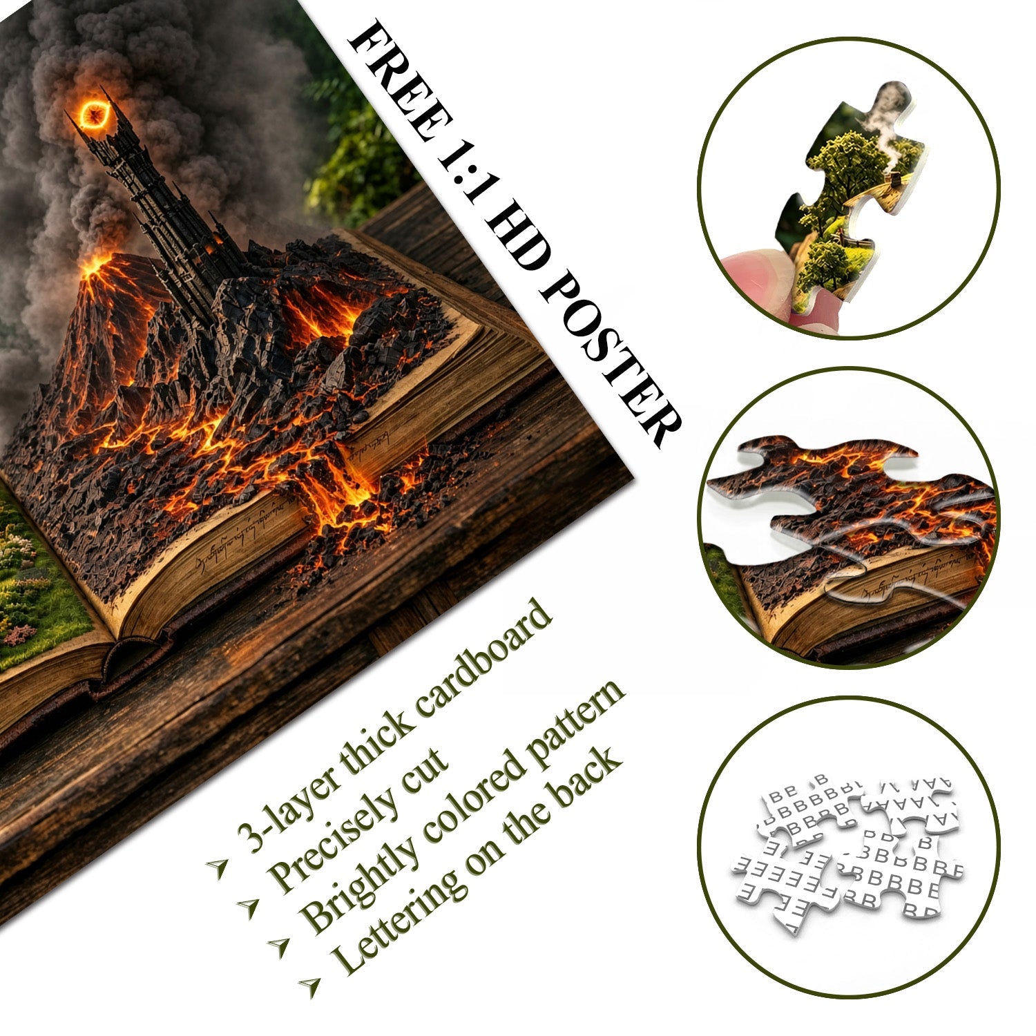 Mittelerde in einem Buch Puzzle 1000 Teile