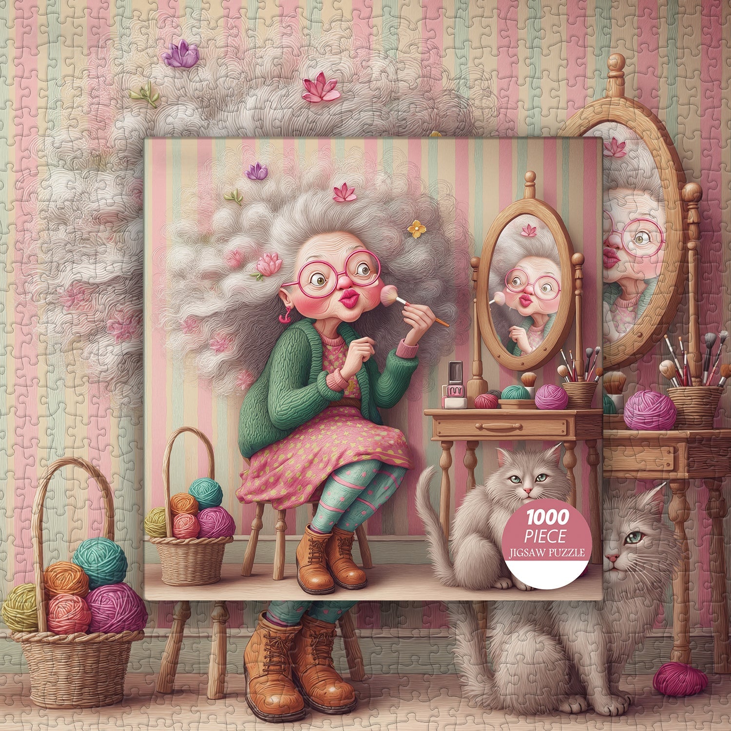 Blumiges Oma-Puzzle 1000 Teile