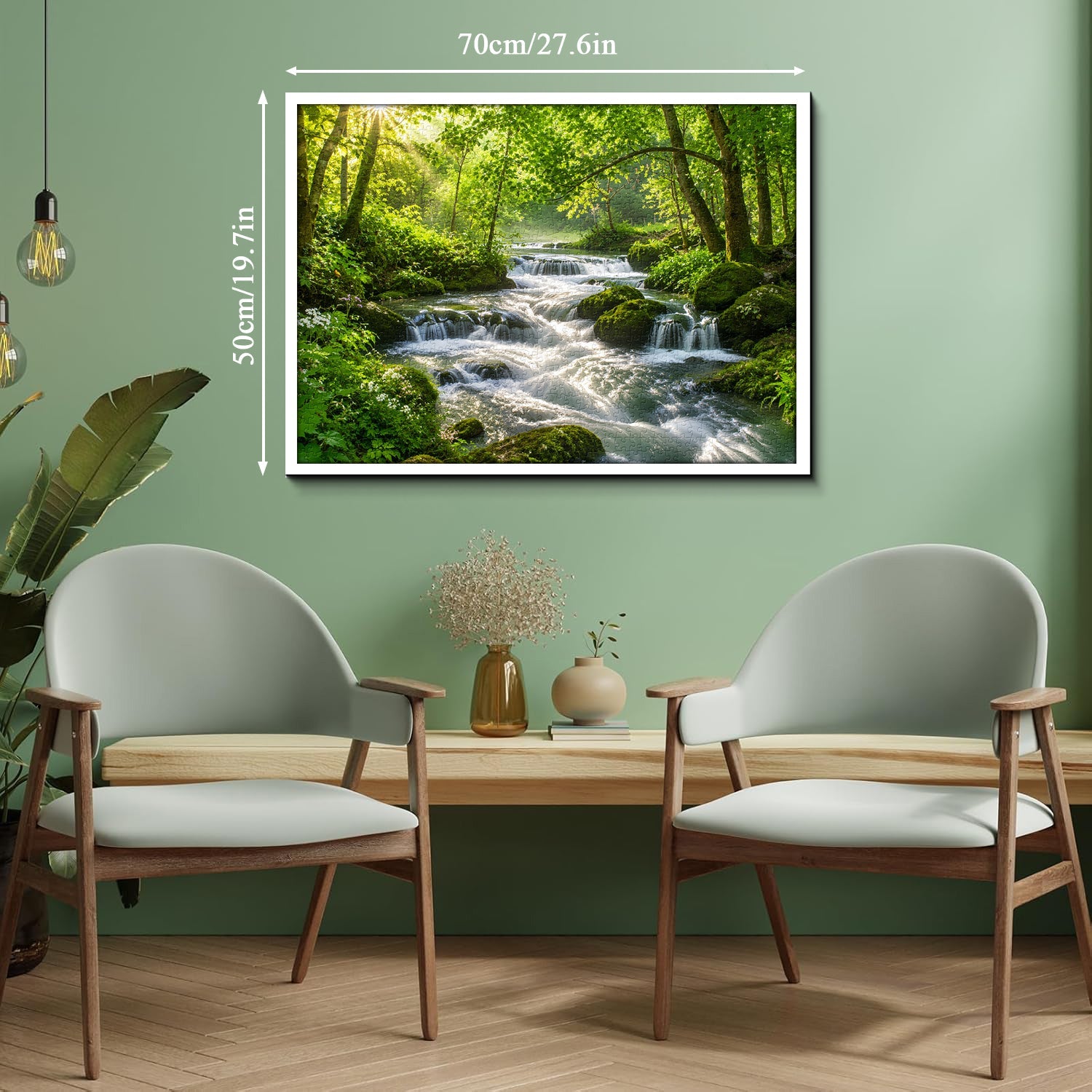 Green Forest Waterfall Jigsaw Puzzle 1000 Pieces