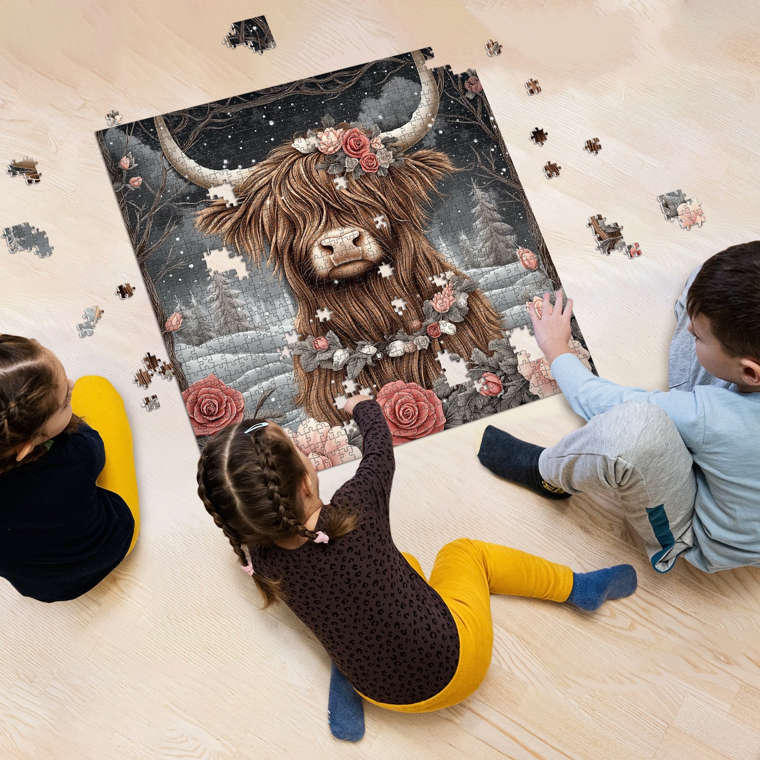 Highland Cow Serenity Jigsaw Puzzles 1000 Pieces