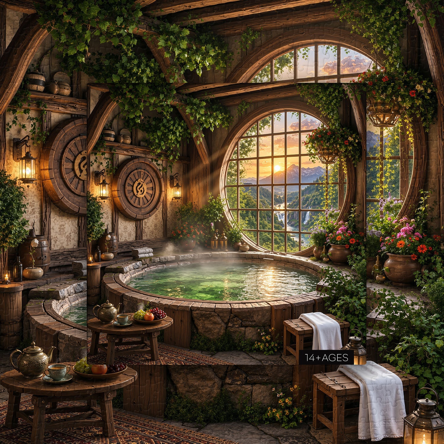 Sunset Spa Cottage Jigsaw Puzzle 1000 Pieces