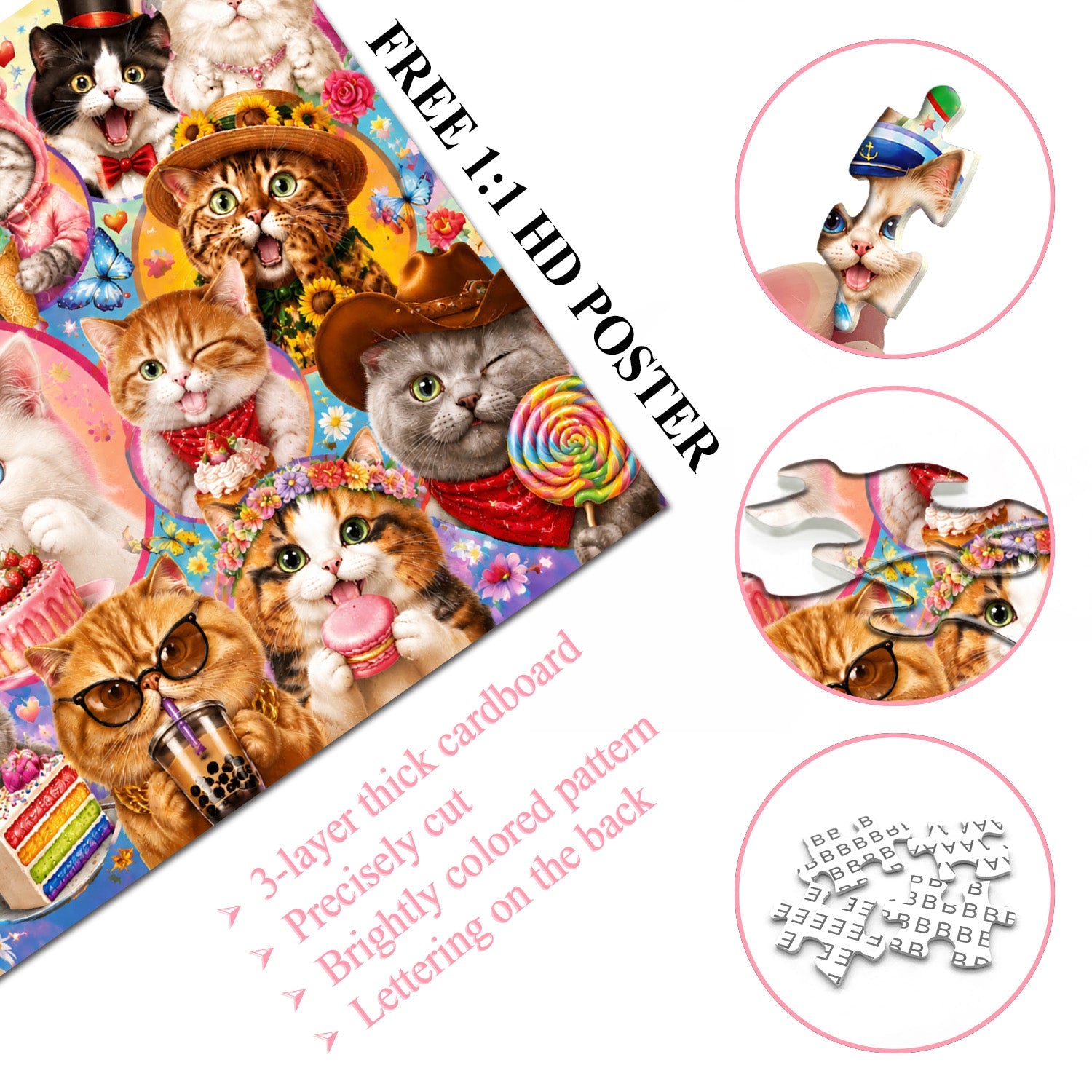 Sweets Kitten Collage Jigsaw Puzzle 1000 Pieces