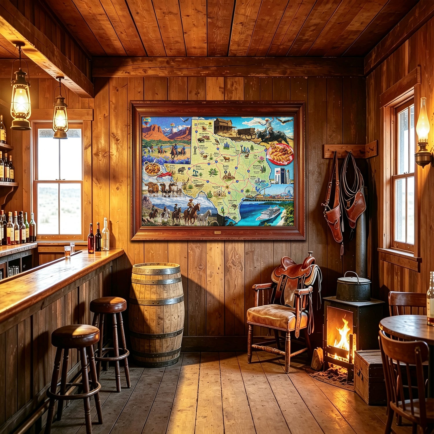 Wild West Map Jigsaw Puzzle 1000 Pieces