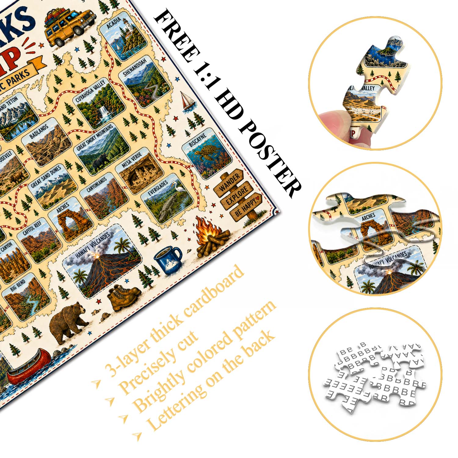 National Parks Road Trip Jigsaw Puzzle 1000 Pieces