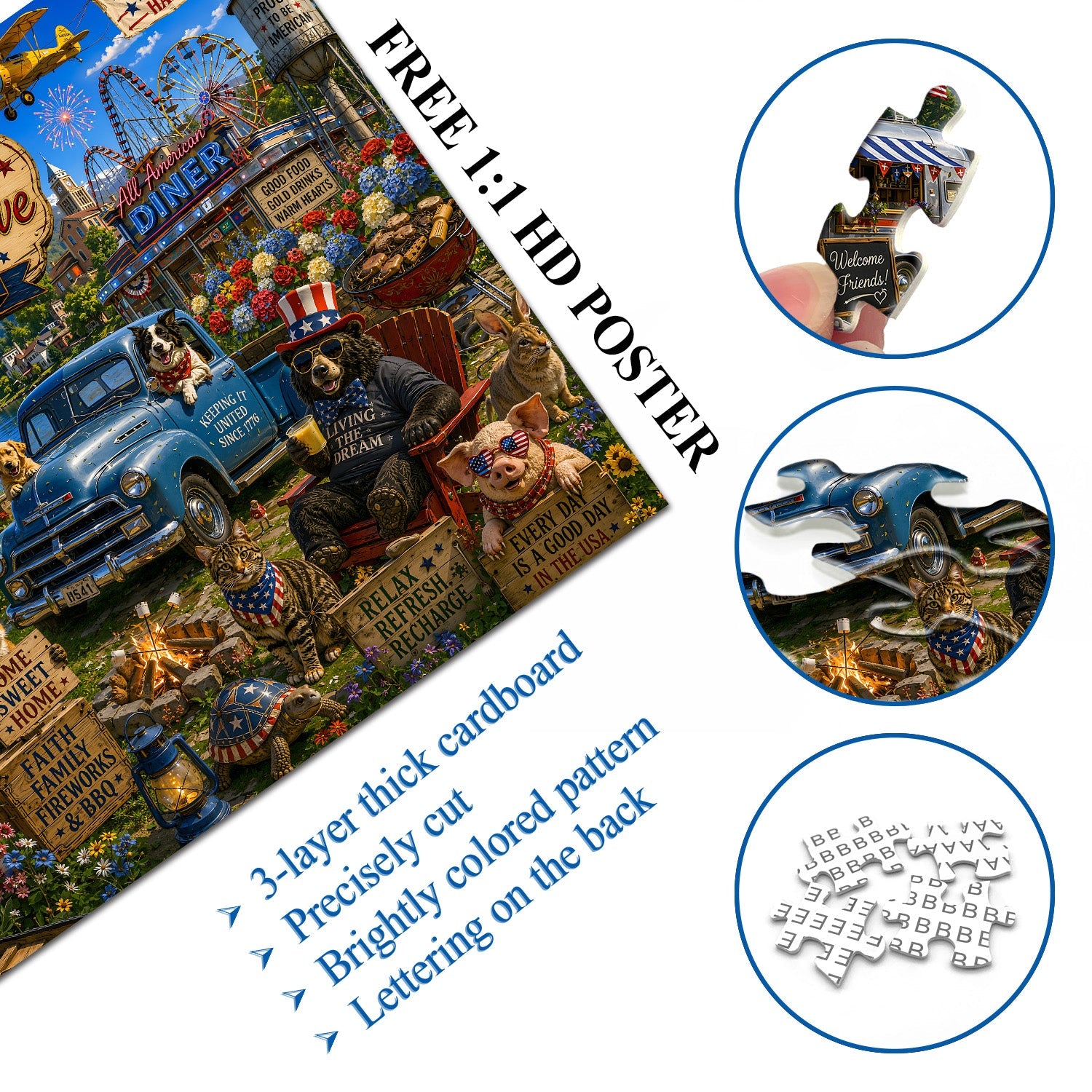 Puzzle La Terra dei Gratuiti, 1000 Pezzi