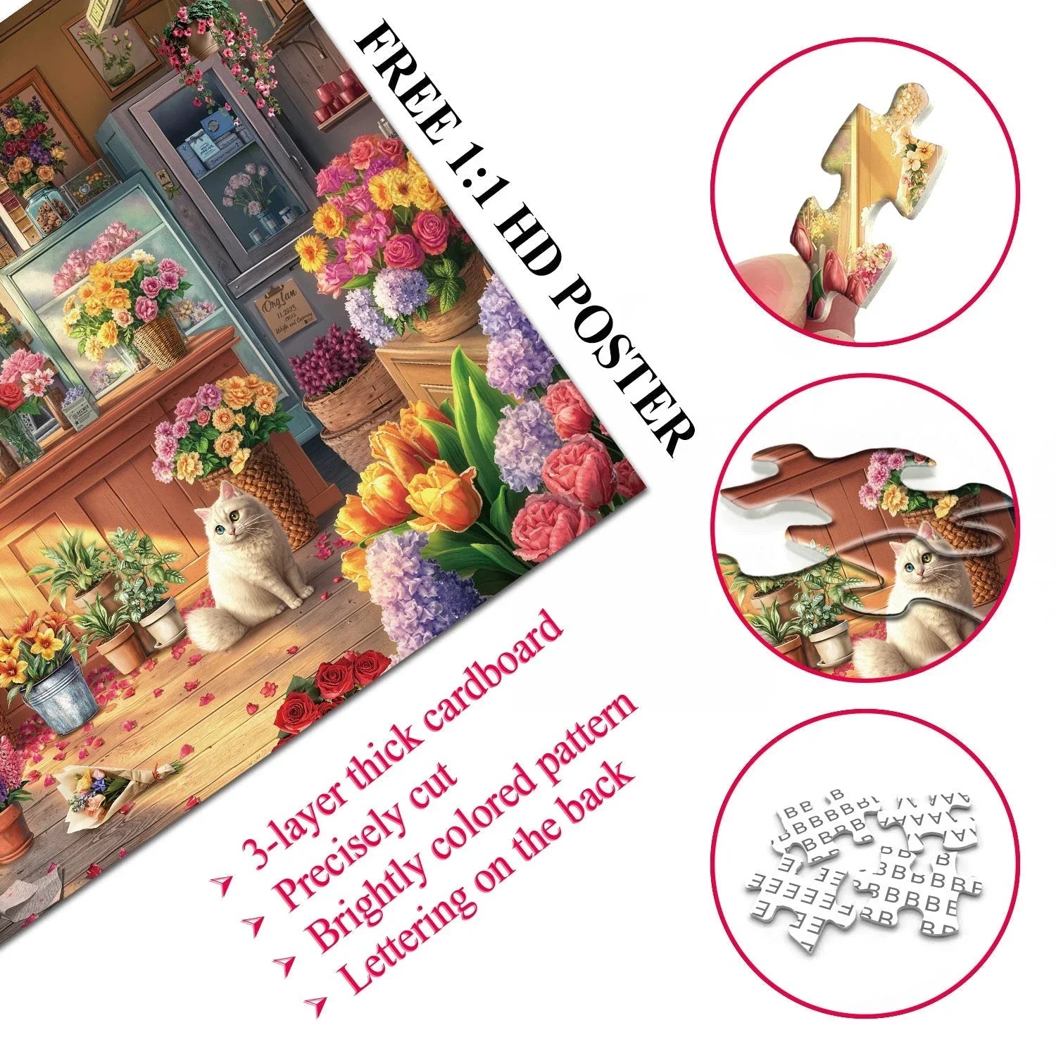 Puzzle léger et fleurs Puzzle 1000 pièces