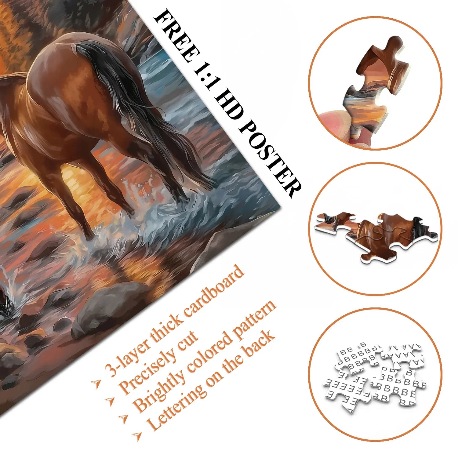 Sunset Gallop Jigsaw Puzzle 1000 Pieces