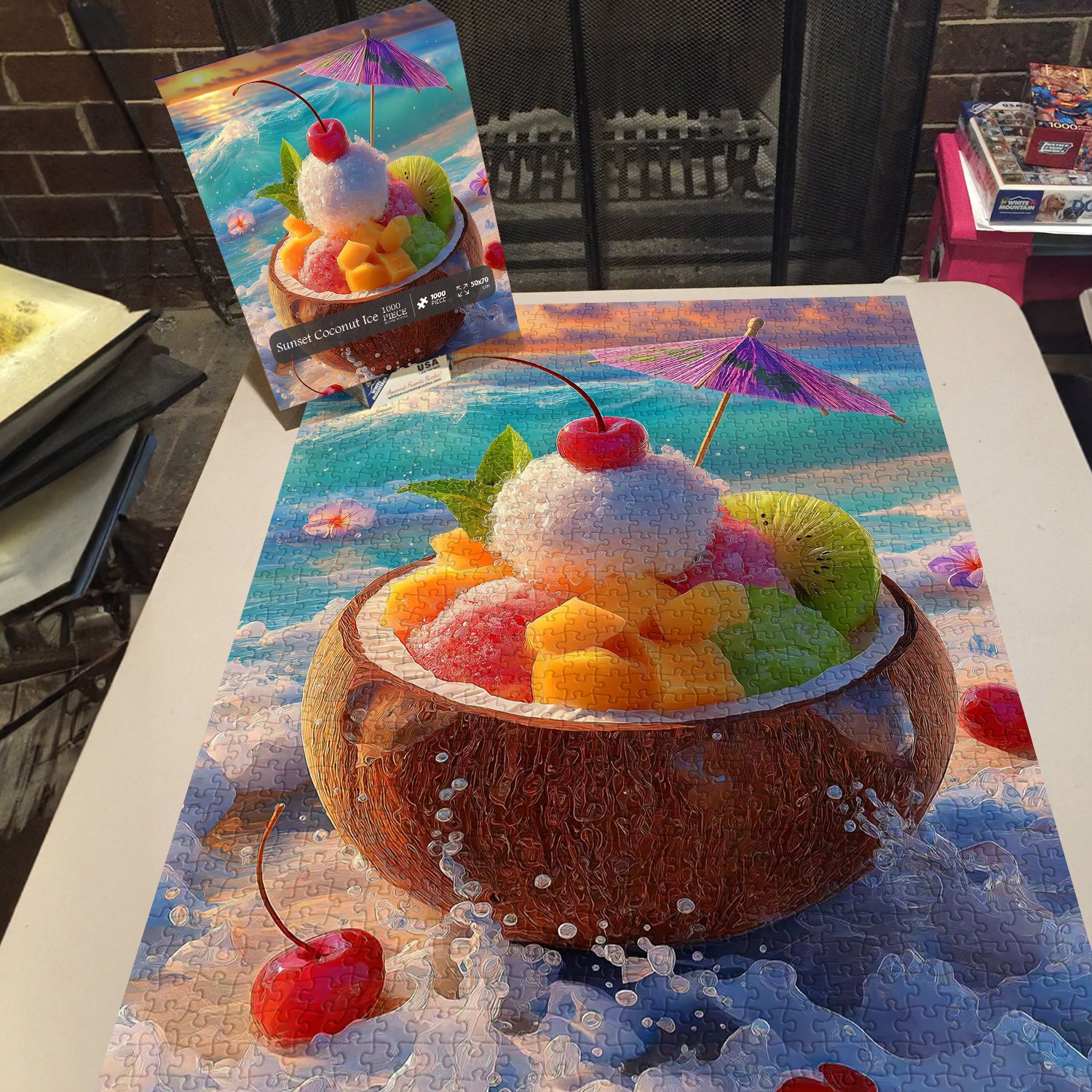 Puzzle Coucher de Soleil Glace à la Noix de Coco 1000 Pièces