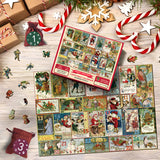 Pickforu® Christmas Postcards Calendar Wooden Jigsaw Puzzle 477 Pieces