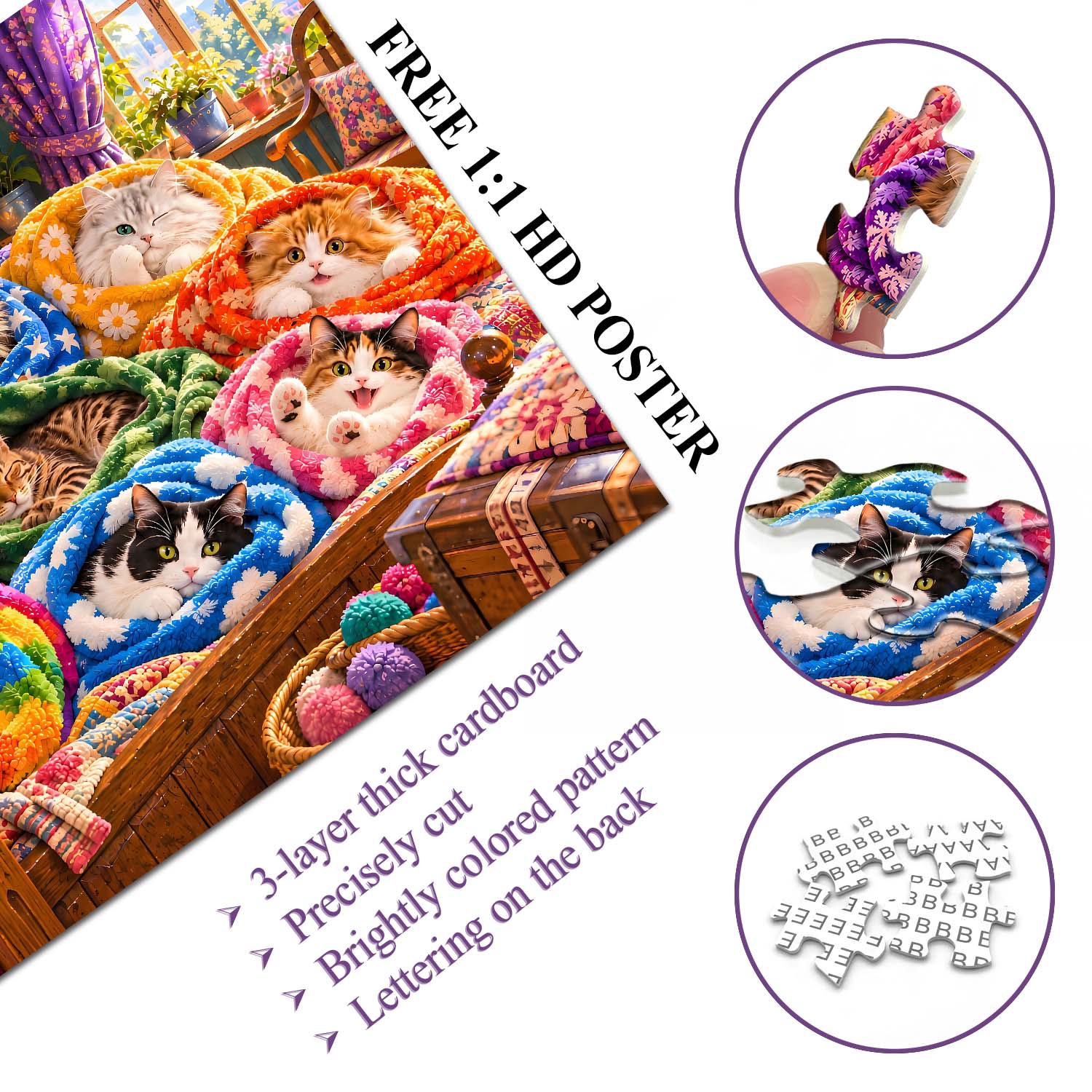 Cozy Kitty Hideaway Jigsaw Puzzle 1000 Pieces