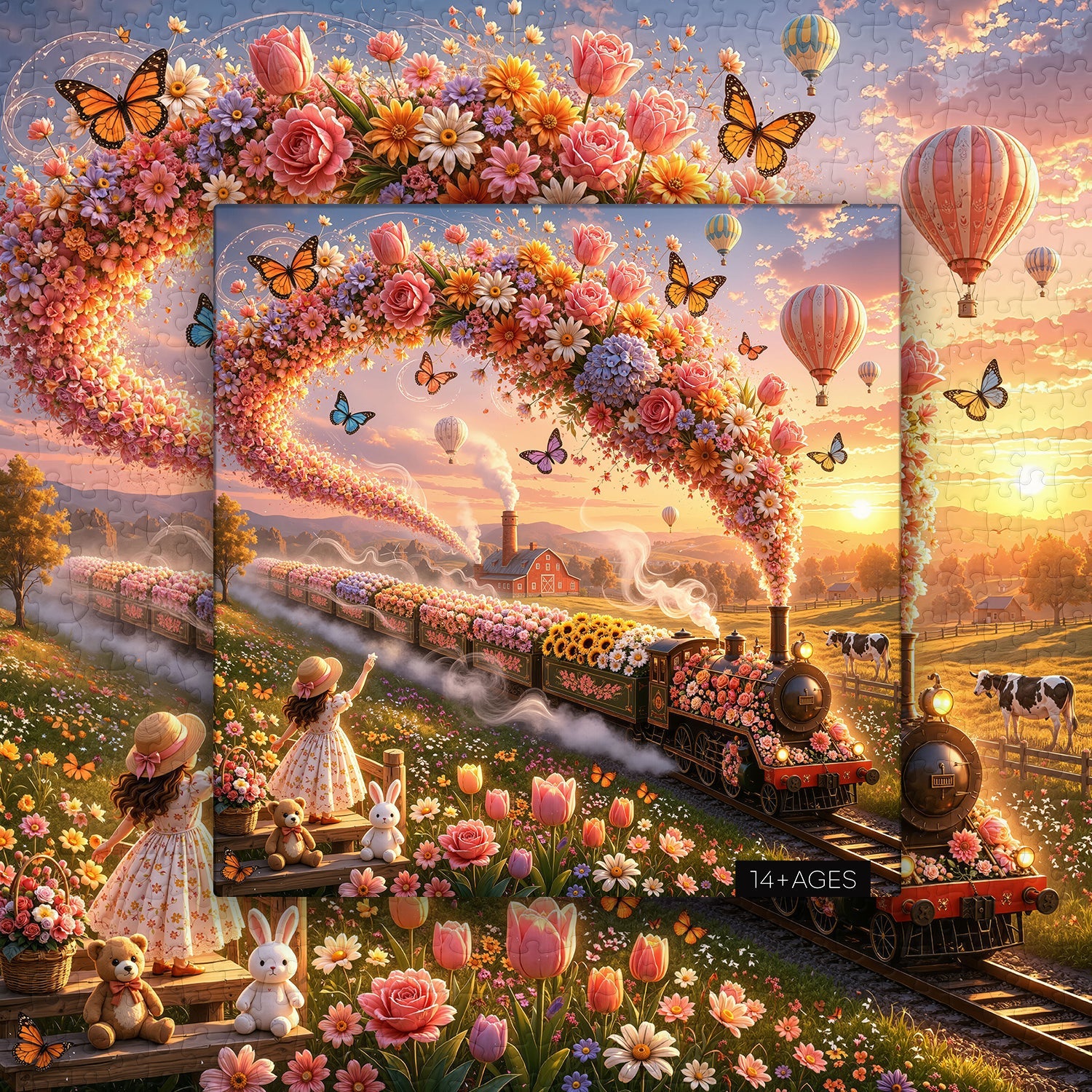 Sunset Bloom Railway Jigsaw Puzzle 1000 Pieces