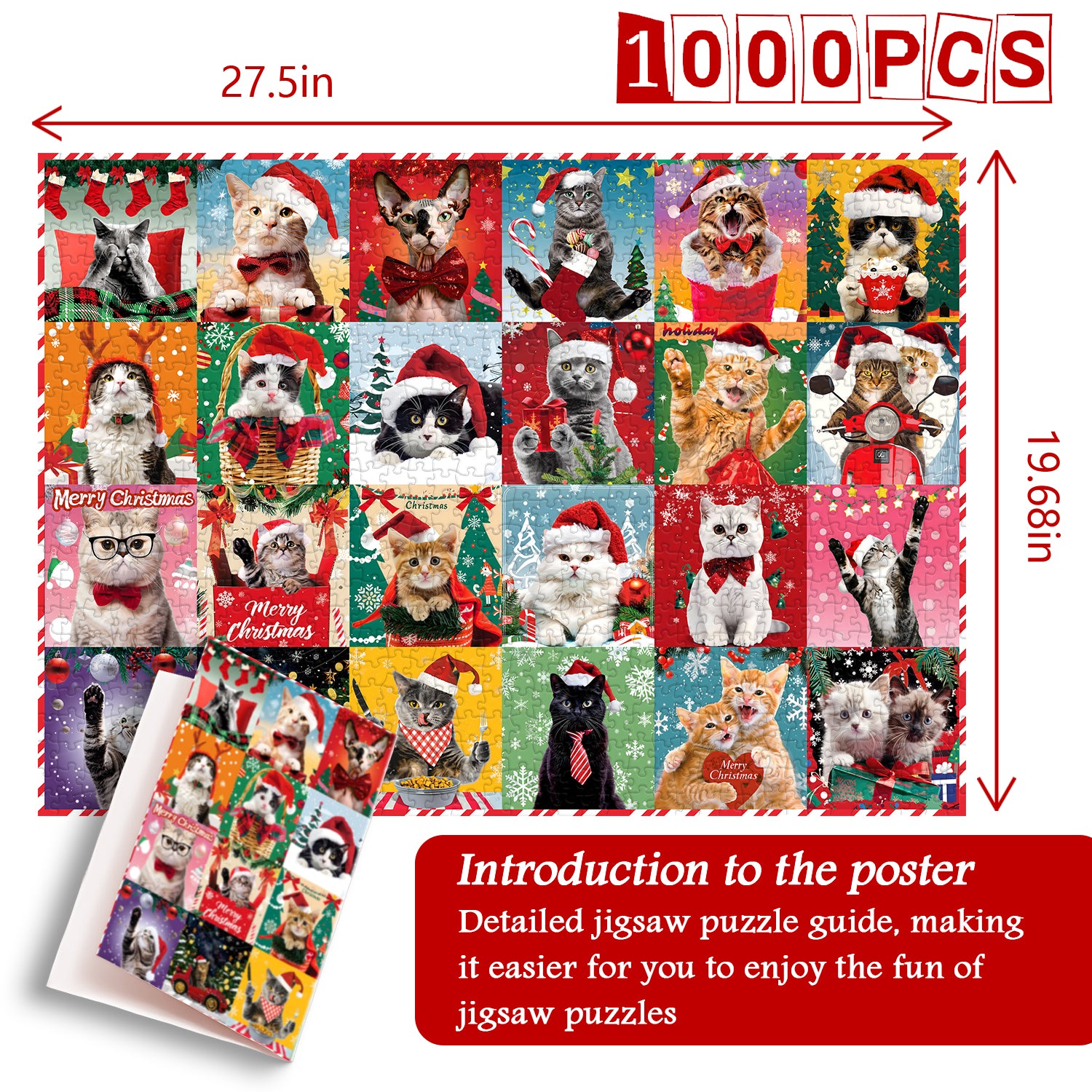 Christmas Cats Jigsaw Puzzle 1000 Pieces