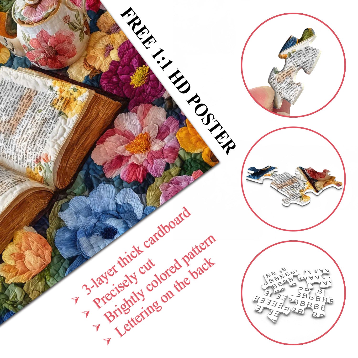 Floral Tea Reading Jigsaw Puzzle 1000 Pieces