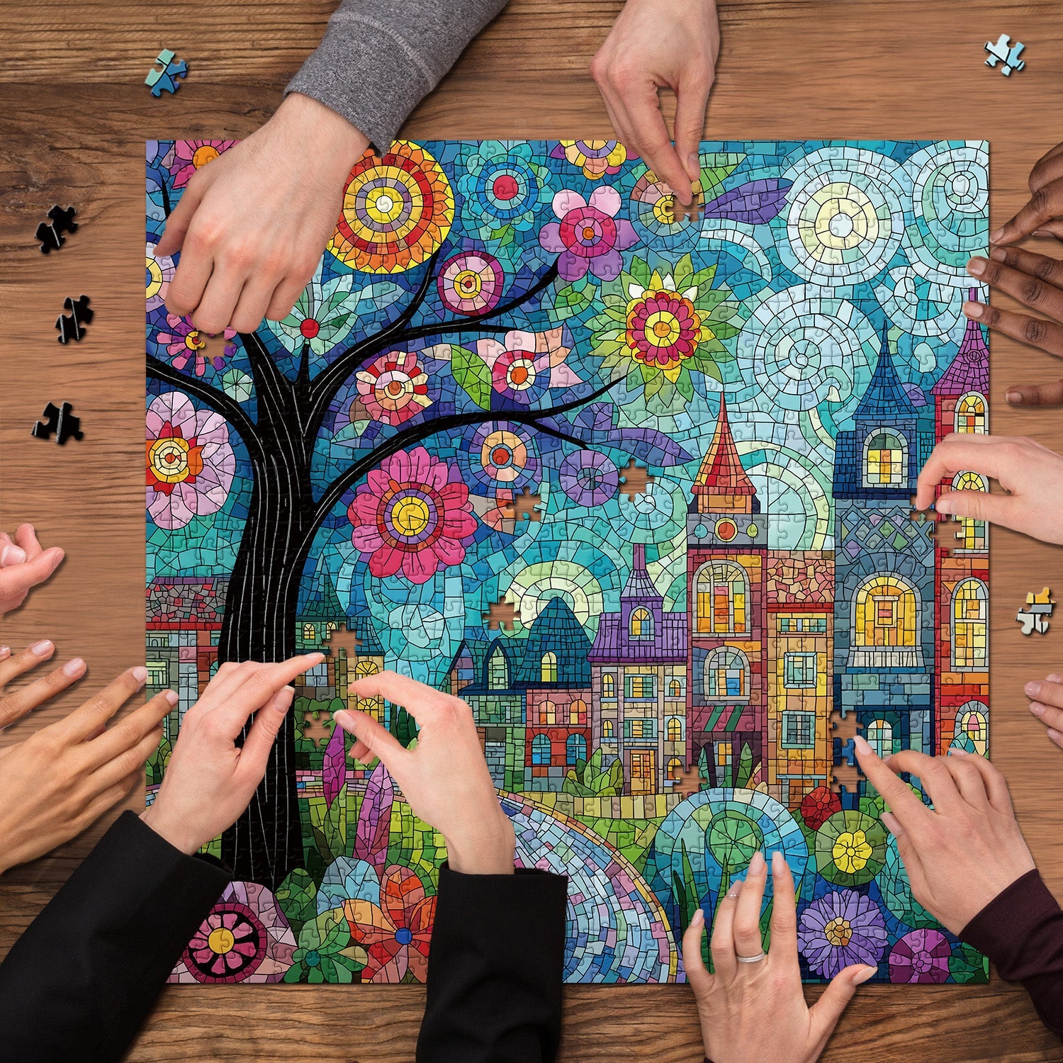 Puzzle Ciudad Floreciente 1000 Piezas