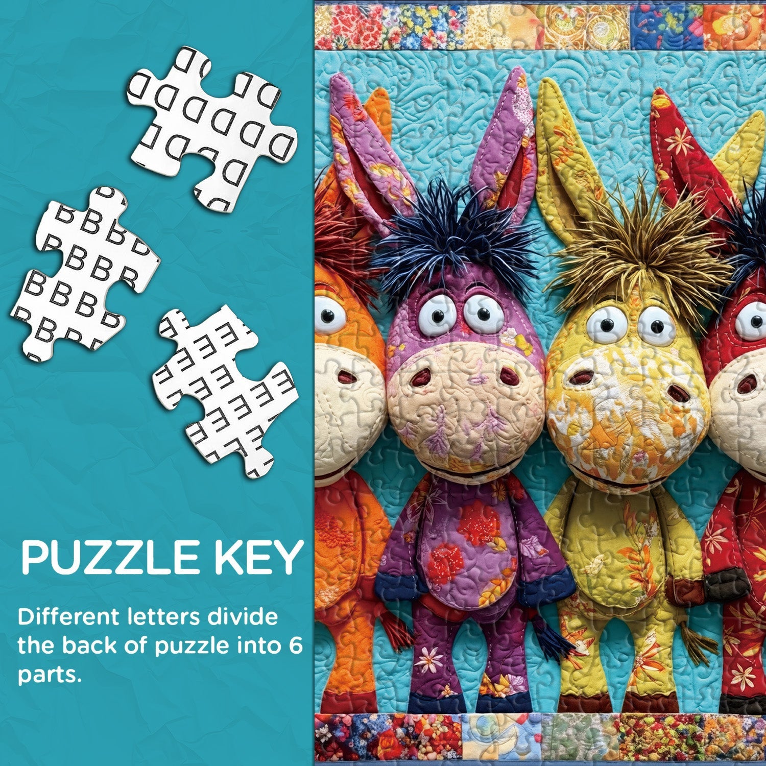 Gesteppte Esel Puzzle 1000 Teile