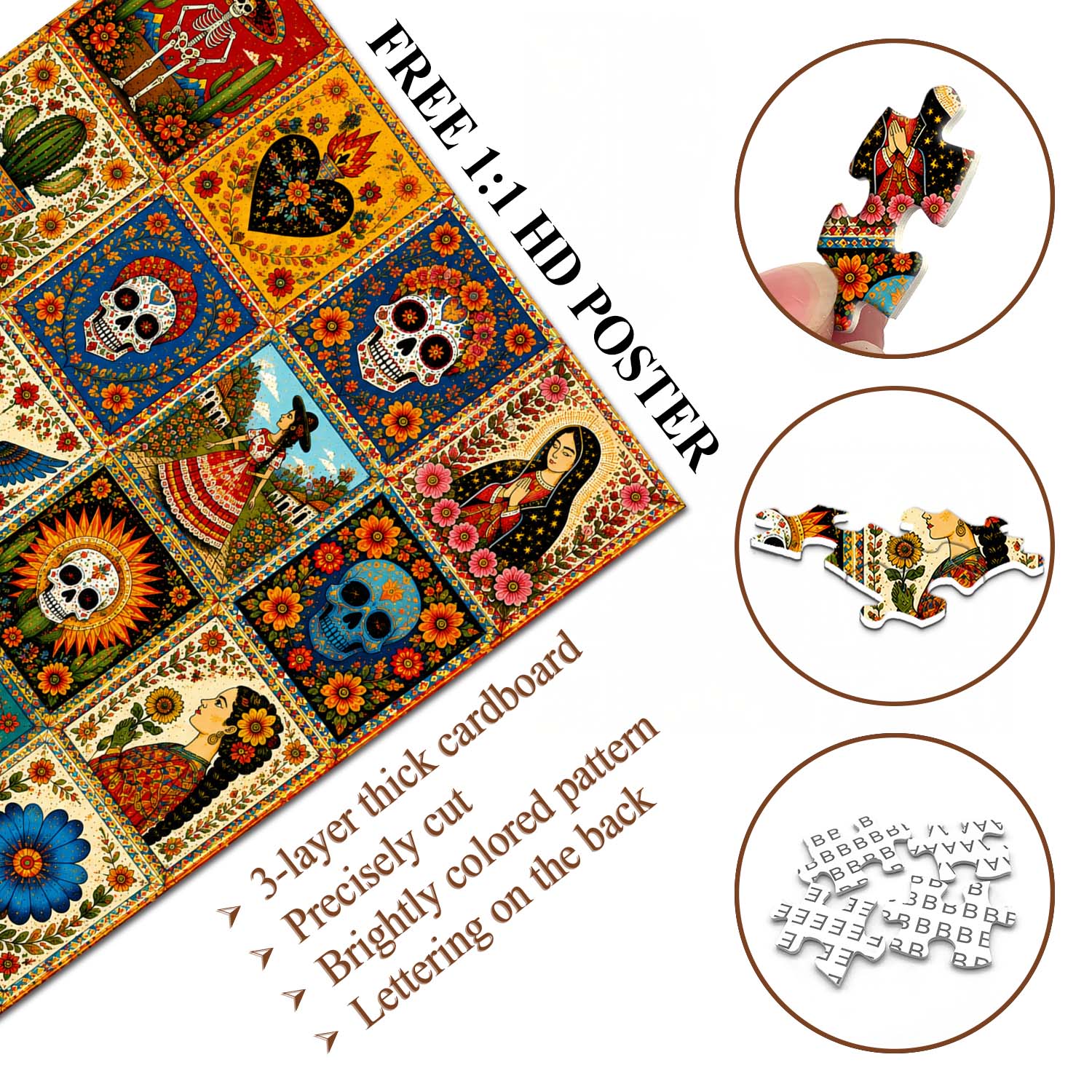 Mexican Folk Art Collection Jigsaw Puzzle 1000 Pieces