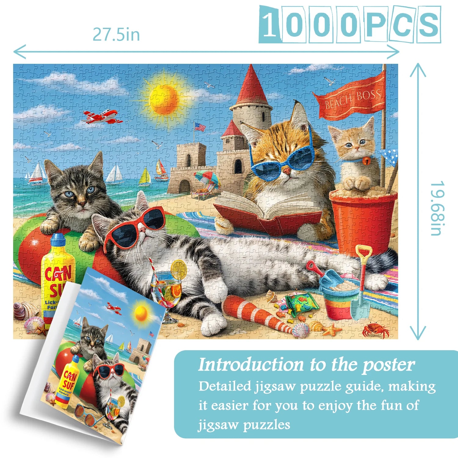 Beach Cat Party Jigsaw Puzzle 1000 piezas