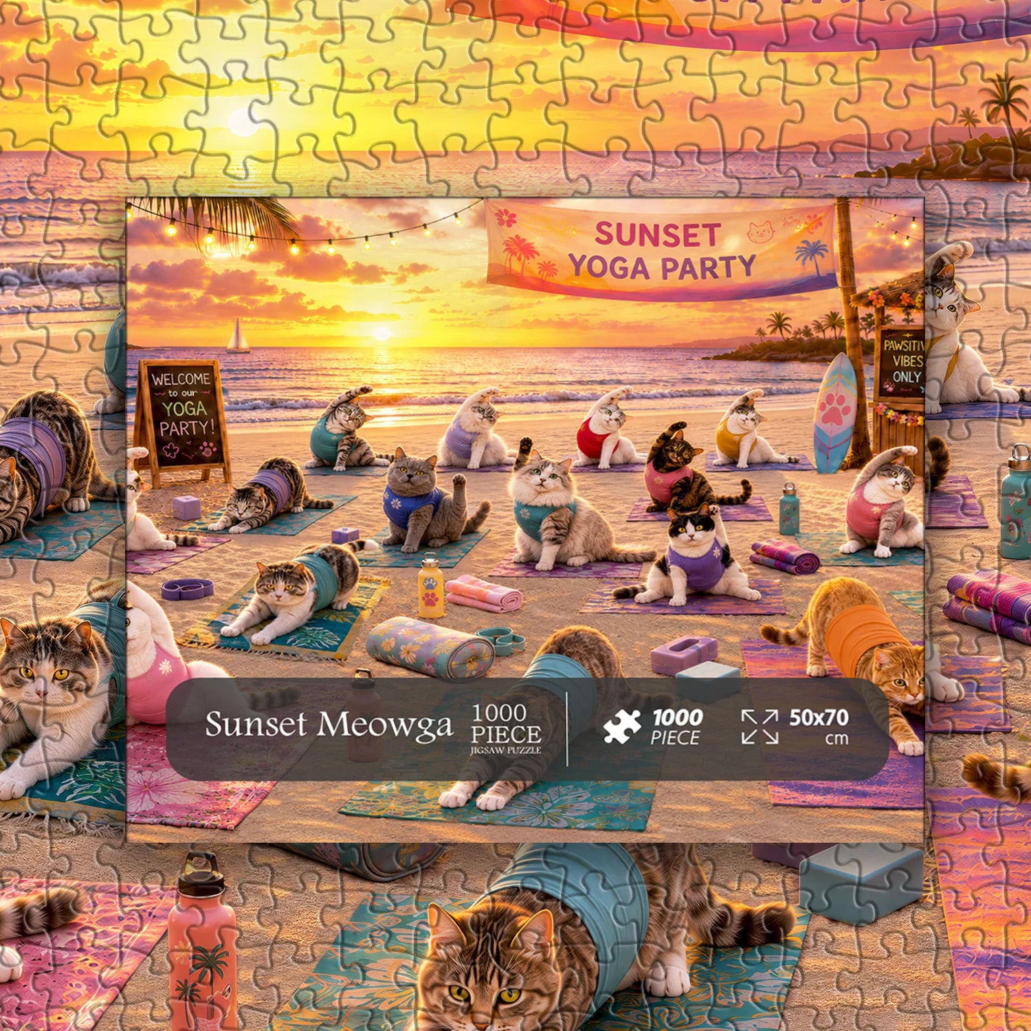 Sunset Meowga Jigsaw Puzzle 1000 Pieces