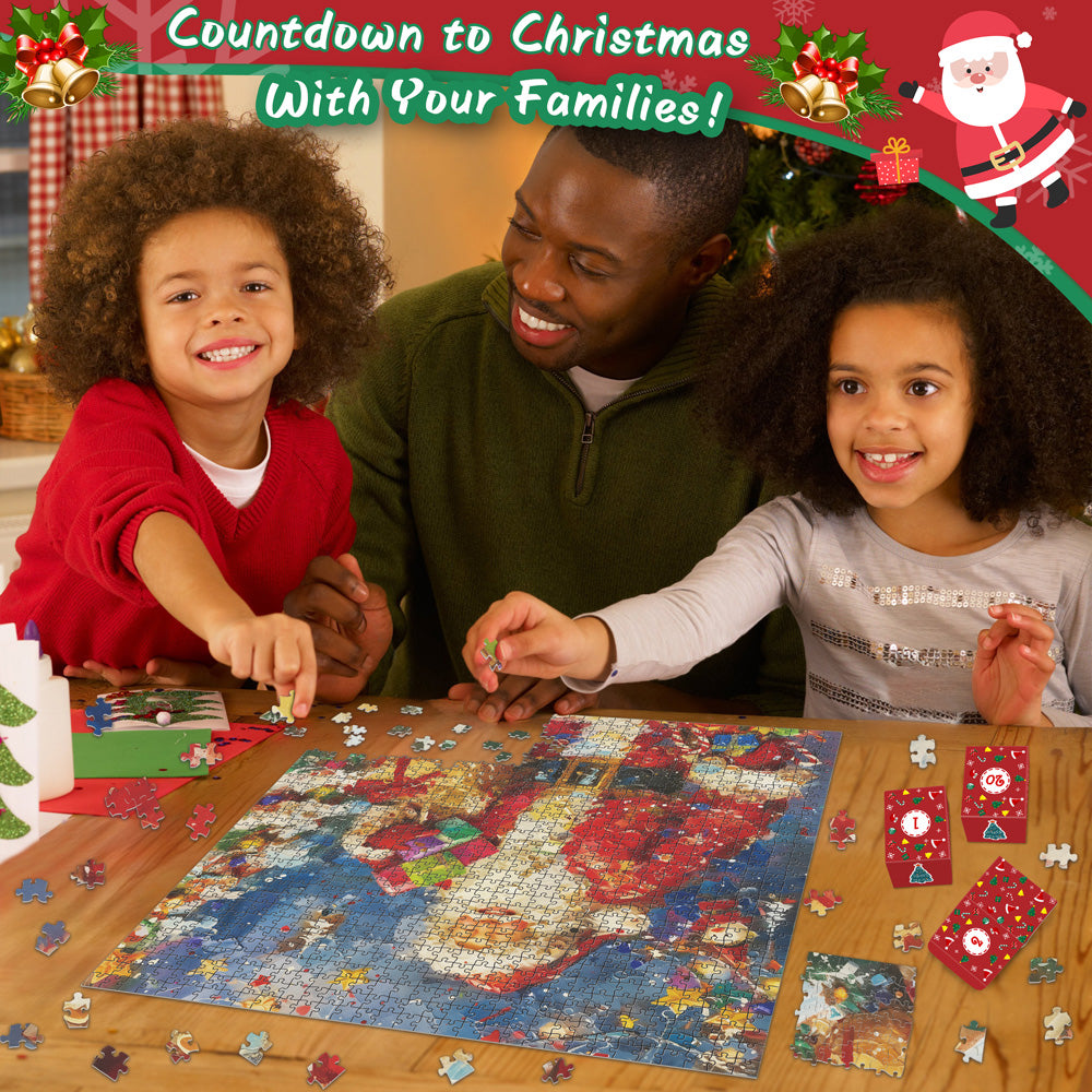 Santa's Delight Advent Calendar Jigsaw Puzzle 1000 Pieces