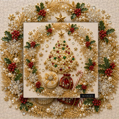 Pearl Christmas Wreath Jigsaw Puzzle 1000 Pieces