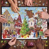 Pickforu® Christmas Street Jigsaw Puzzle 477 Pieces
