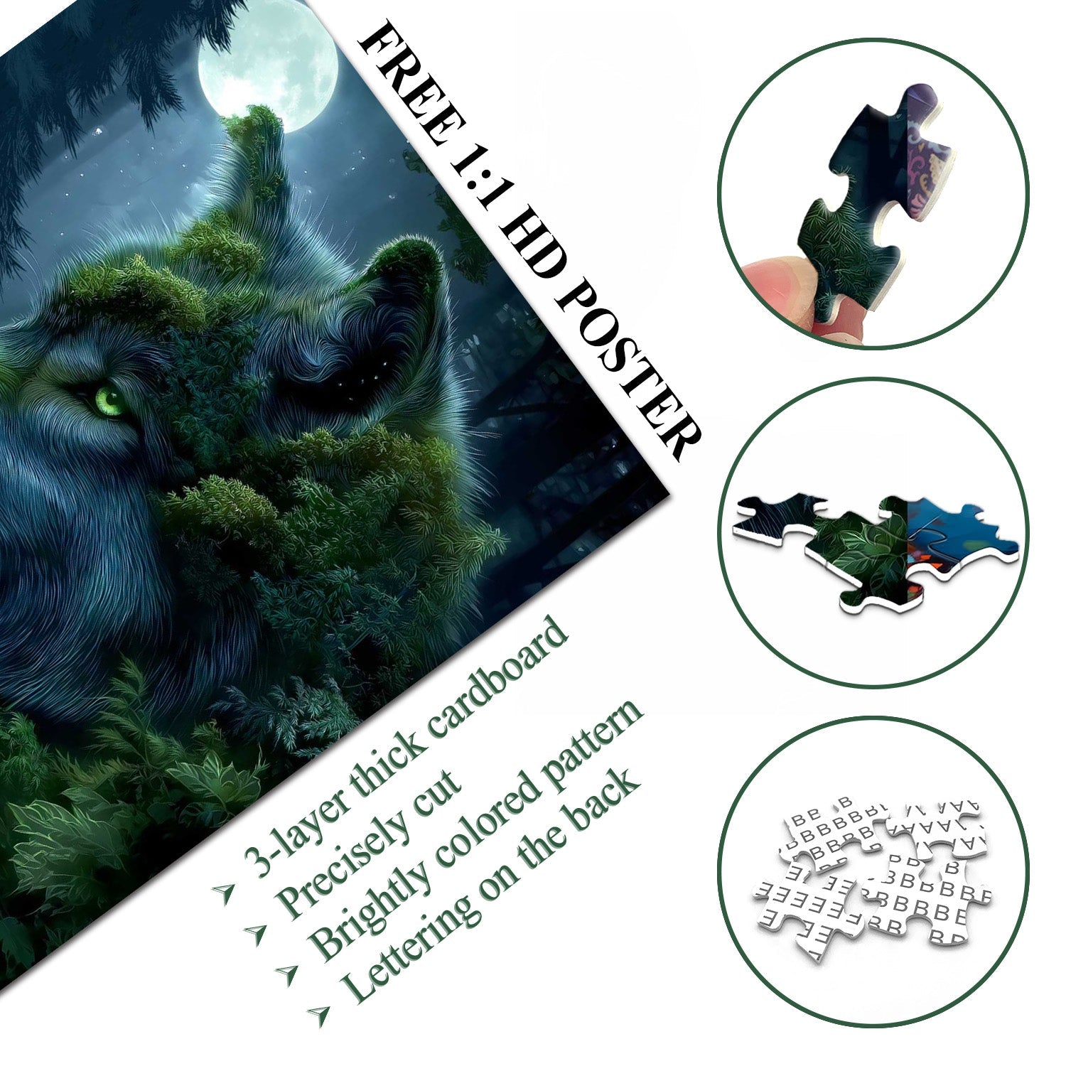 Mond Wolf Grove Puzzle 1000 Teile
