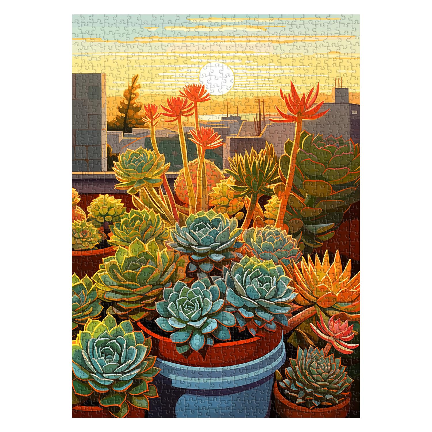Sunset Succulents Jigsaw Puzzle 1000 Pieces