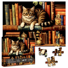 Cat on Bookshelf Jigsaw Puzzle 1000 Pieces