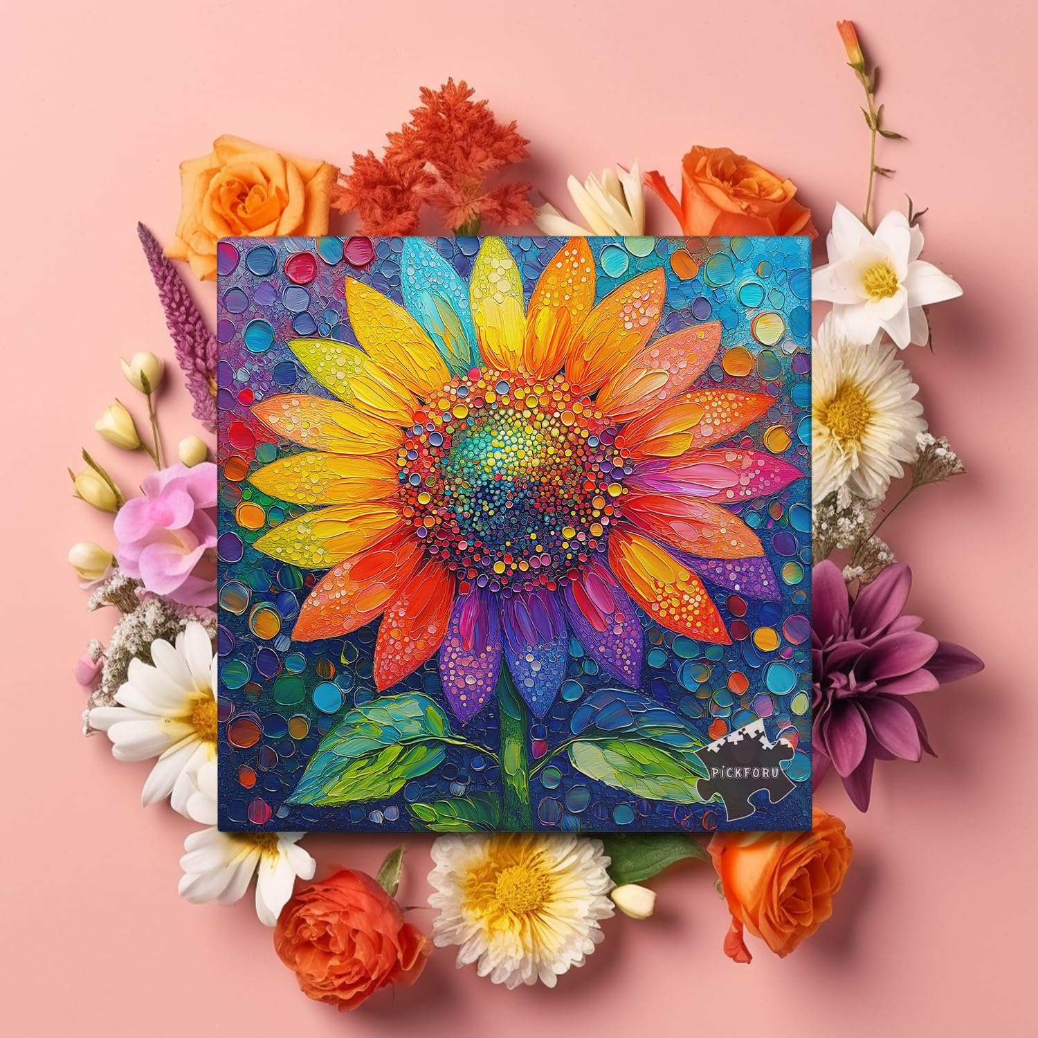 Rainbow Sunflower Jigsaw Puzzle 1000 Pieces