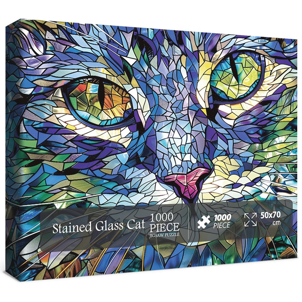 Stained Glass Cat Jigsaw Puzzles 1000 Pieces