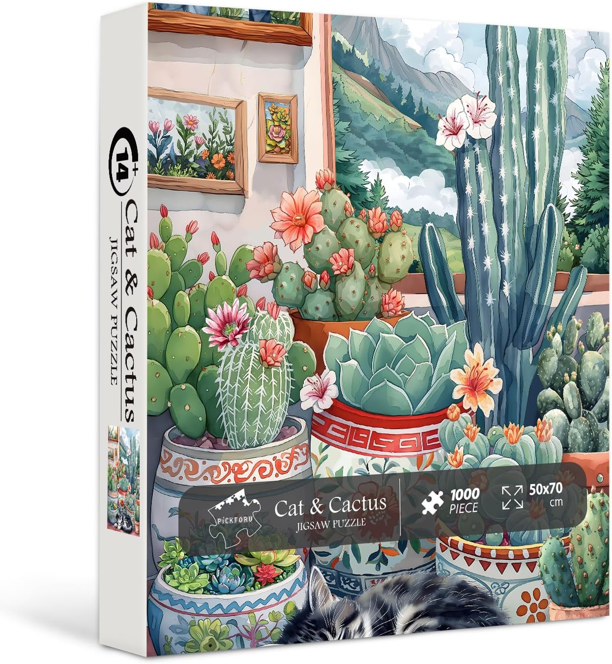 Cat & Cactus Jigsaw Puzzle 1000 Pieces