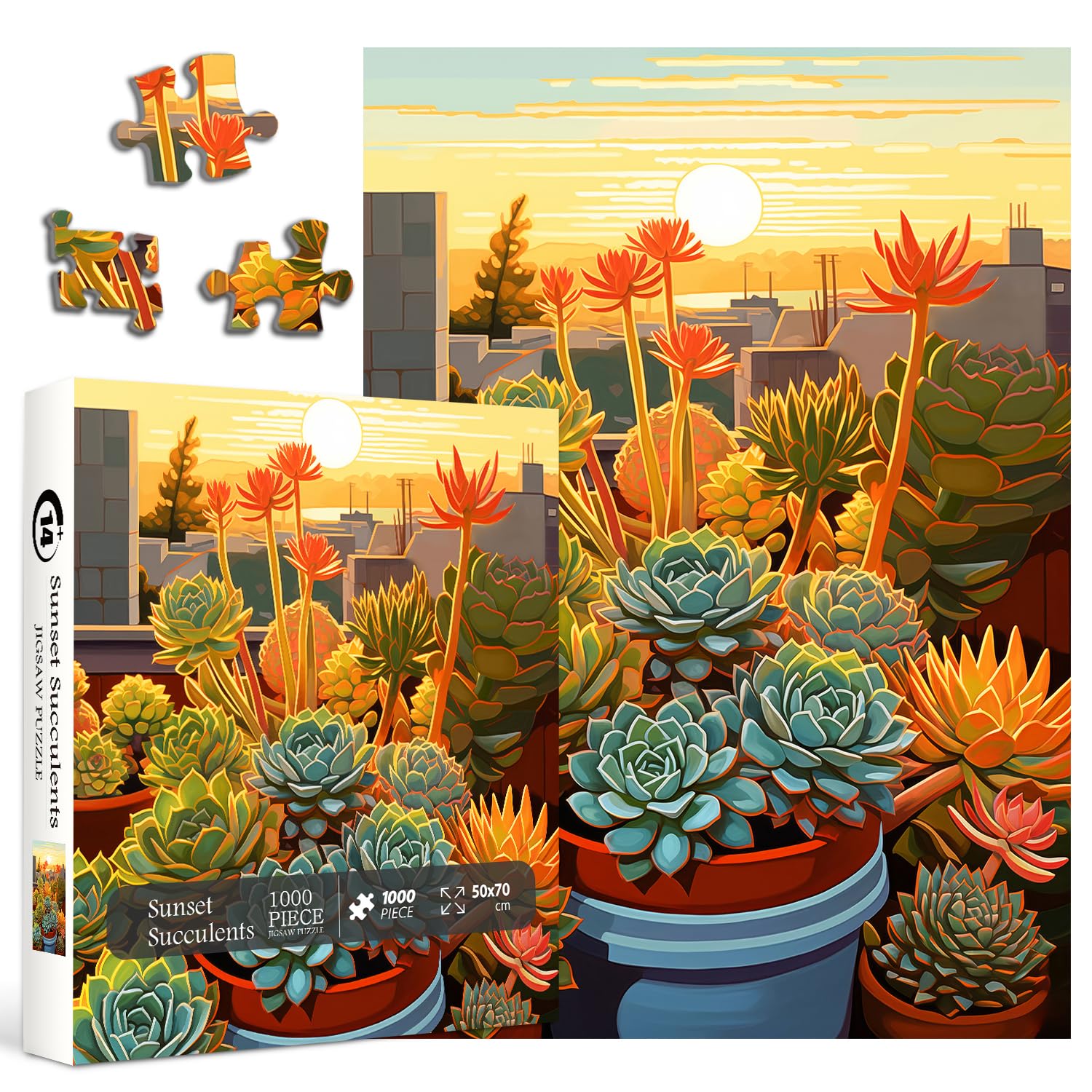 Sunset Succulents Jigsaw Puzzle 1000 Pieces