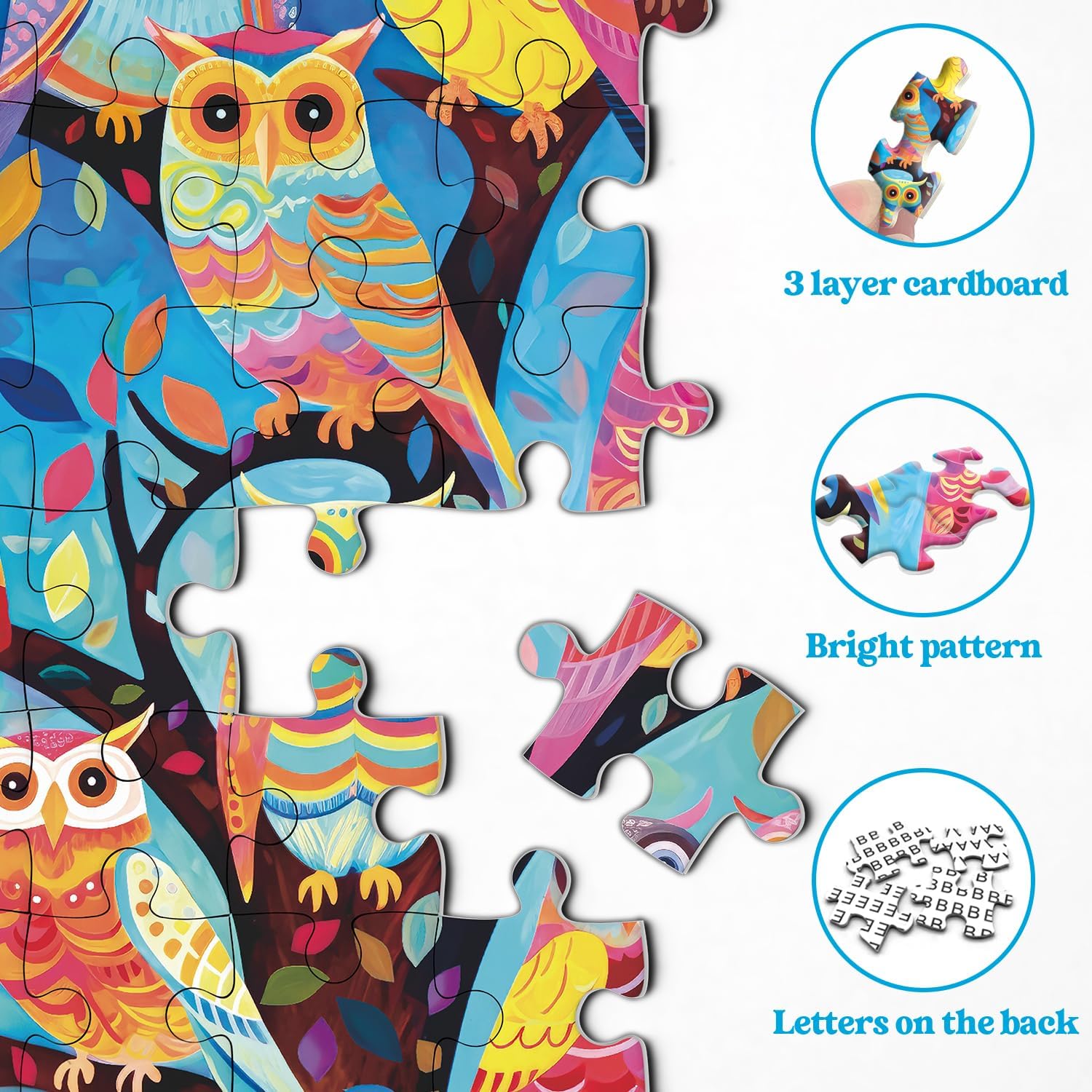 Vibrant Owl Paradise Jigsaw Puzzle 1000 Pieces