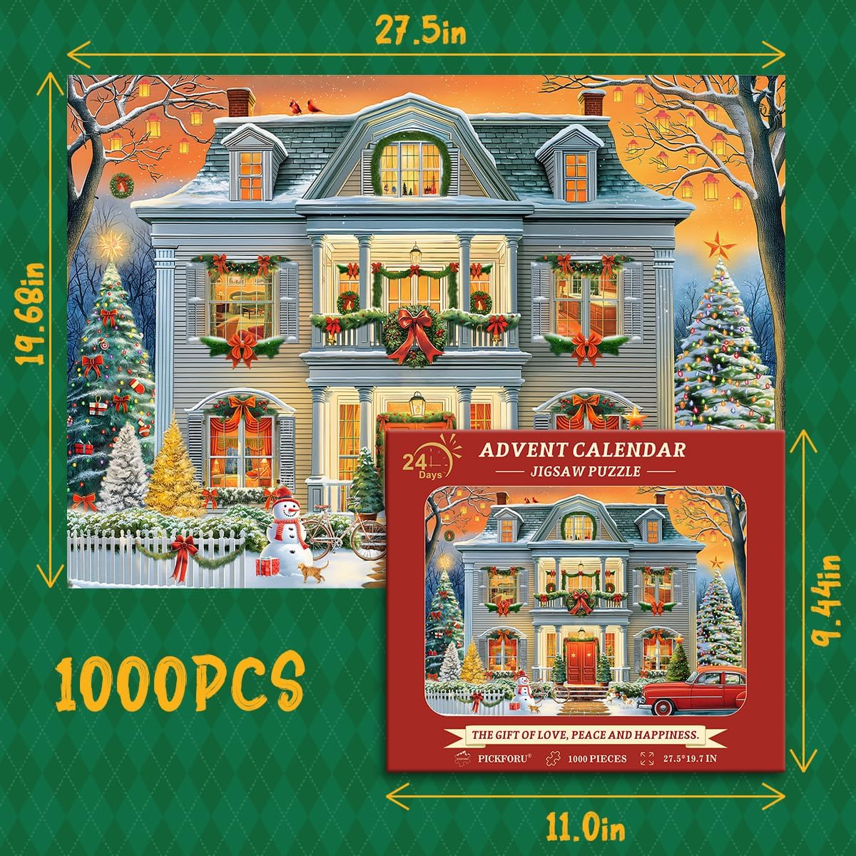 Christmas House Advent Calendar Jigsaw Puzzle 1000 Pieces