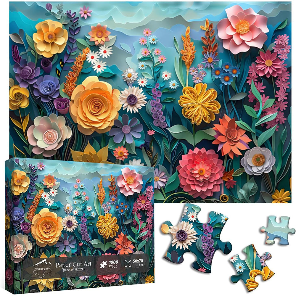 Paper Cut Art Floral Jigsaw Puzzles 1000 Pieces