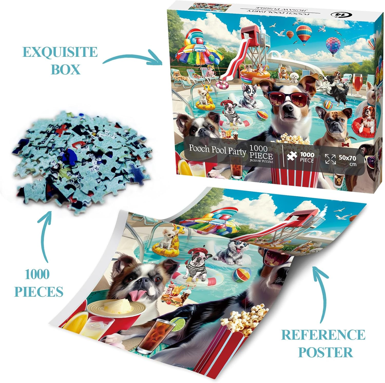 Pooch Pool Party Jigsaw Puzzles 1000 Pieces