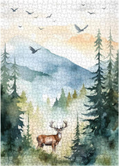 Mountains&Elk Jigsaw Puzzle 1000 Pieces