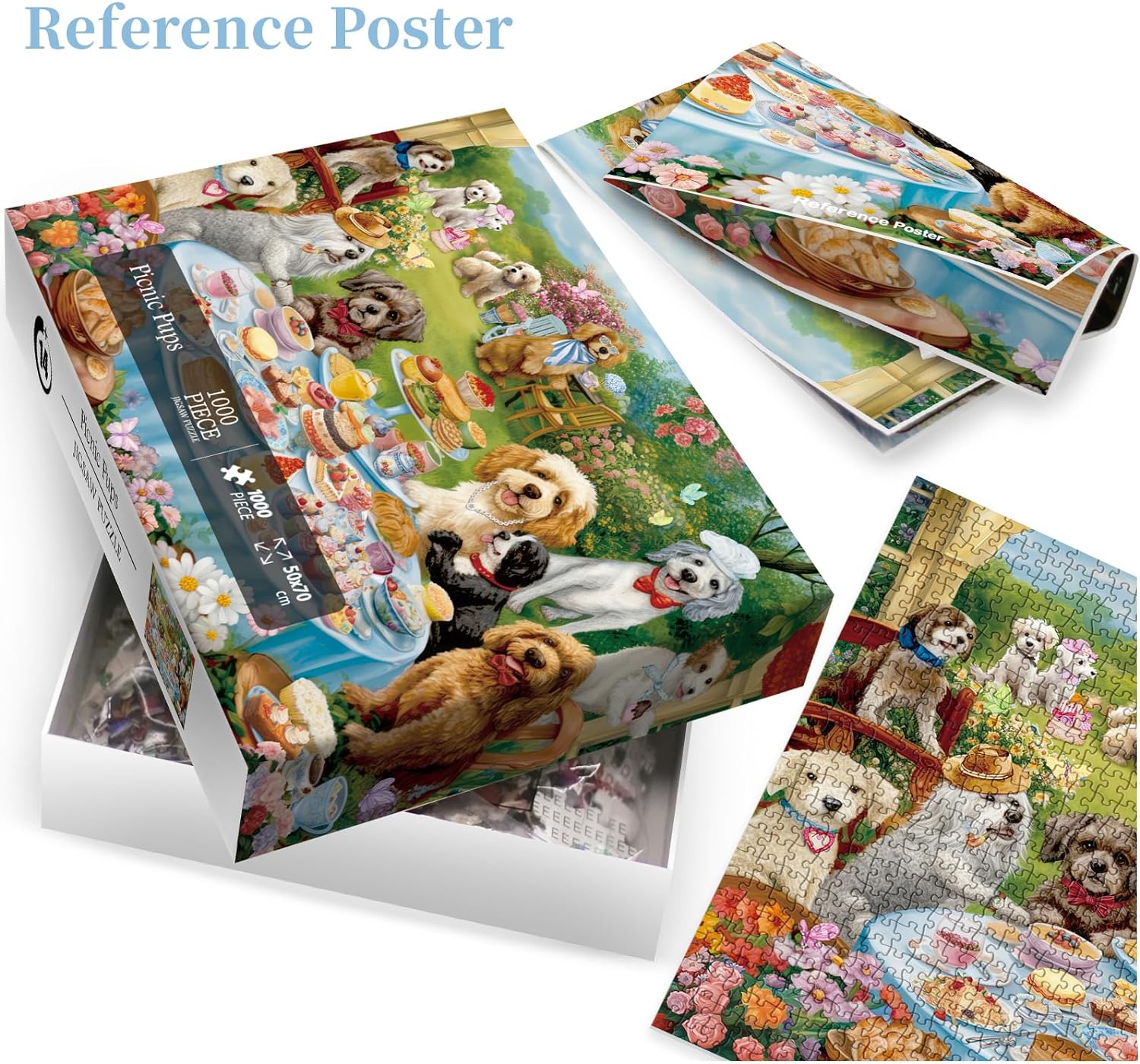 Picnic Puppies Jigsaw Puzzles 1000 Pieces