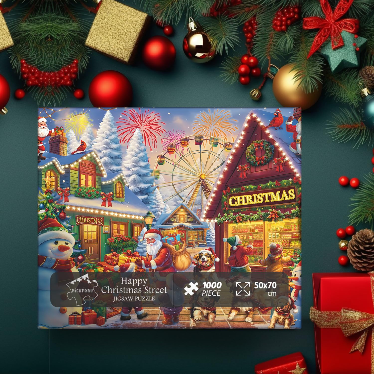 Happy Christmas Street Jigsaw Puzzles 1000 Pieces