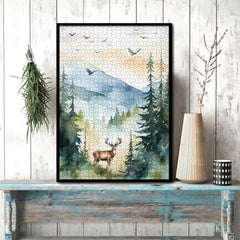 Mountains&Elk Jigsaw Puzzle 1000 Pieces