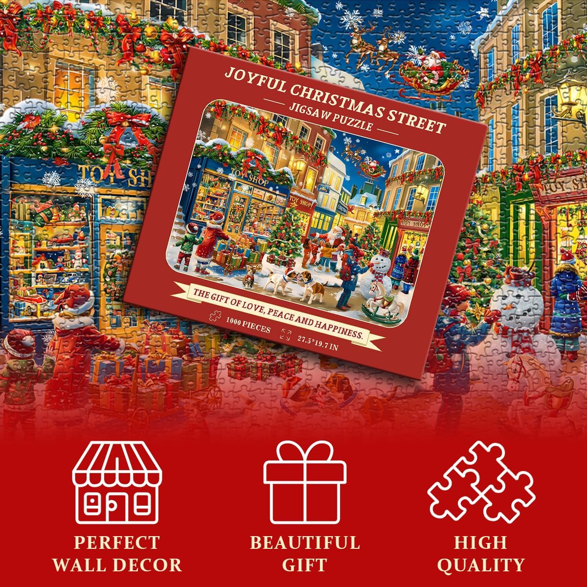 Joyful Christmas Street Jigsaw Puzzle 1000 Pieces