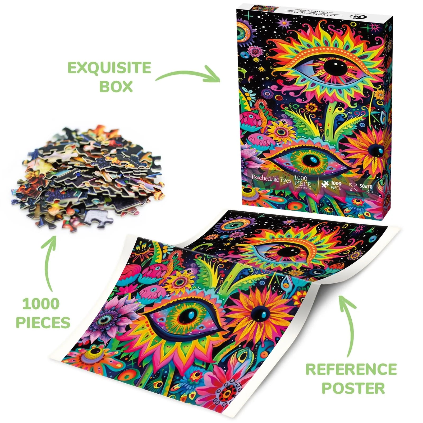 Psychedelic Eyes Jigsaw Puzzles 1000 Pieces